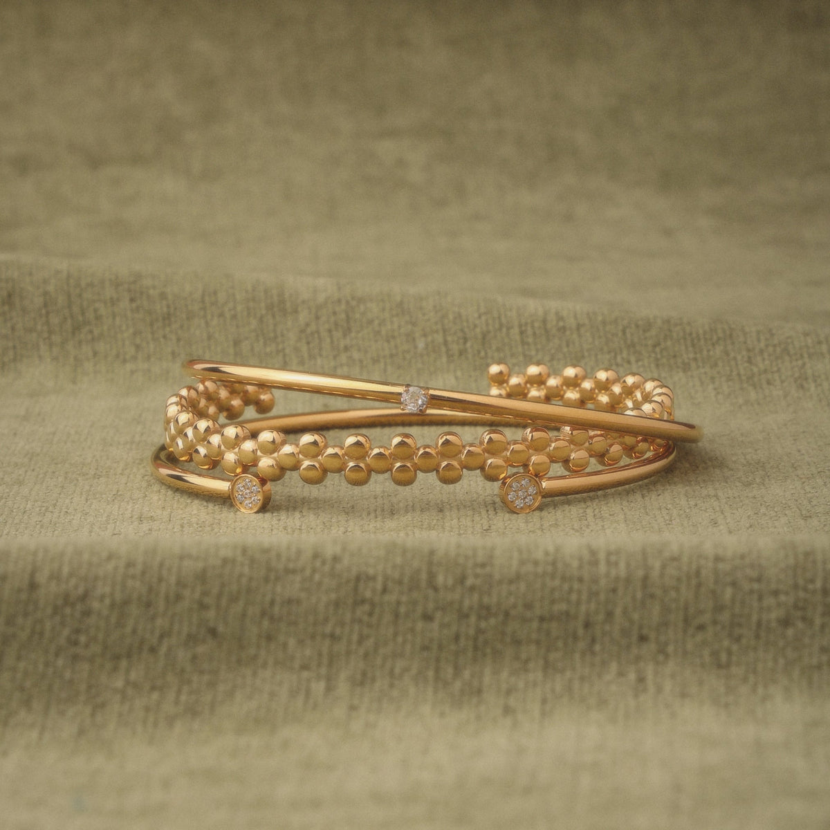 White Zircon Open Cuff Bracelet — Solar