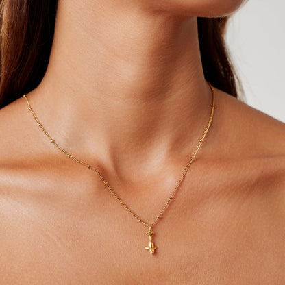 Whale Pendant Necklace, 45–50 cm, Gold PVD Steel