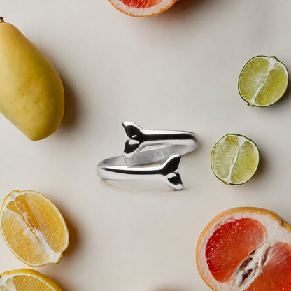 Adjustable Whale Tail Wrap Ring, Steel