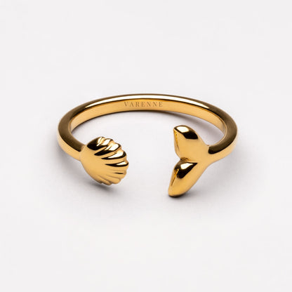 Adjustable Shell and Whale Tail Ring — Island