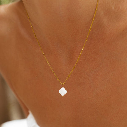 Mother-of-Pearl Quatrefoil Necklace — Positano