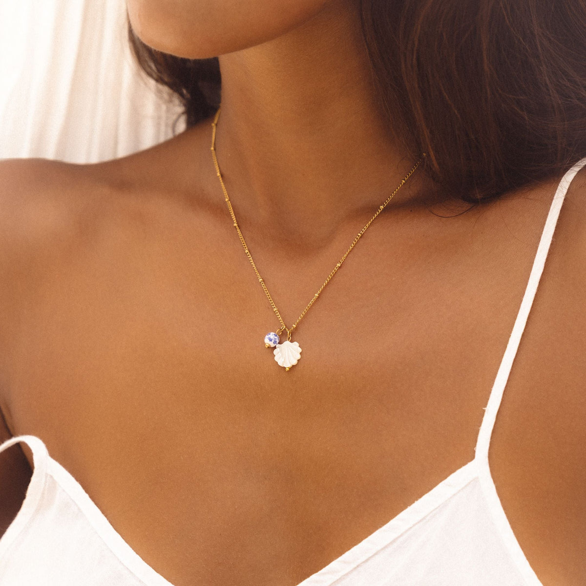 Mother-of-Pearl Shell Necklace — Santorini