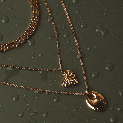 Oval Open Pendant Necklace, Stainless Steel — Reverie