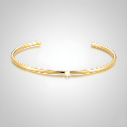 White Zircon Open Cuff Bracelet — Solar