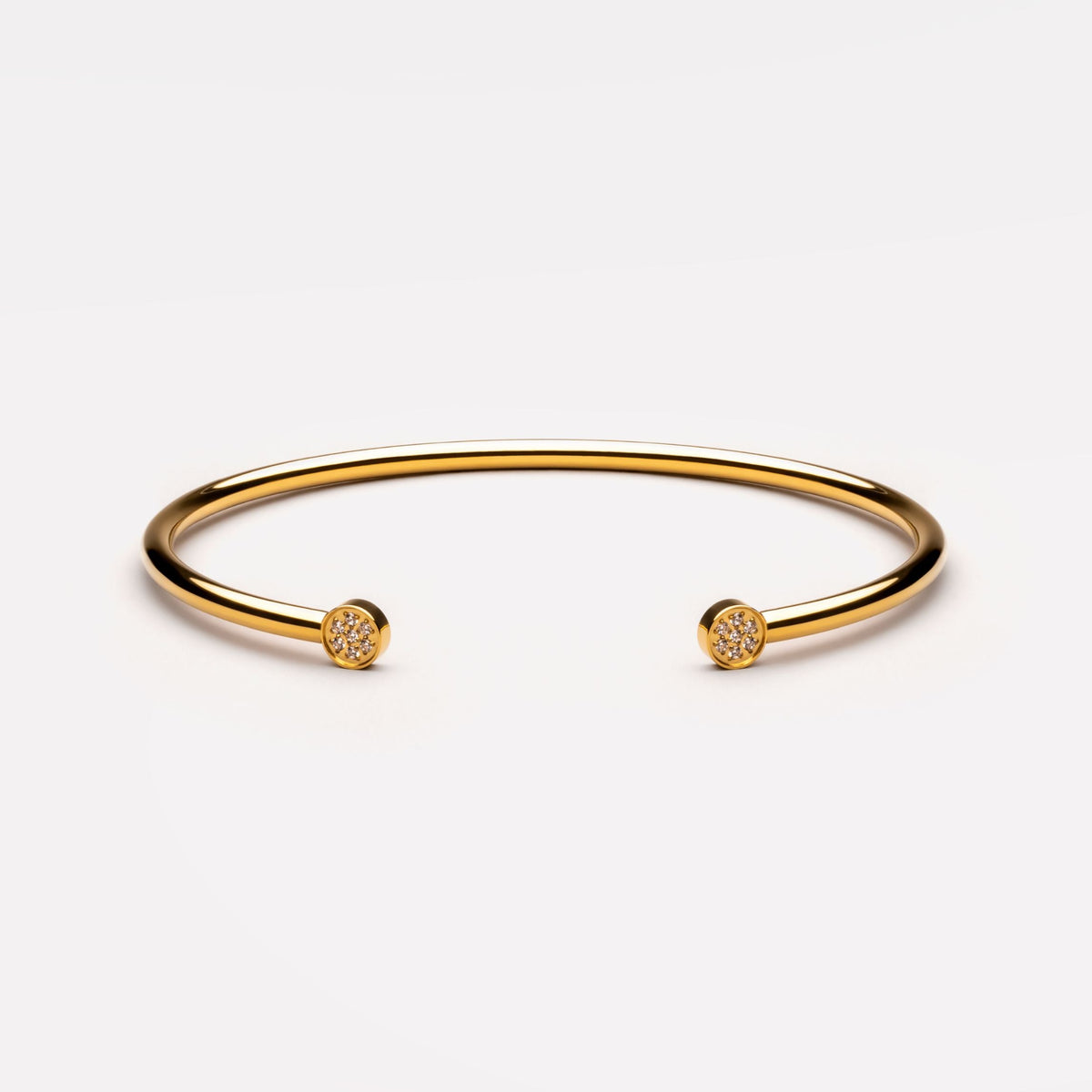 Pavé Disc End Cuff Bracelet — Mirari