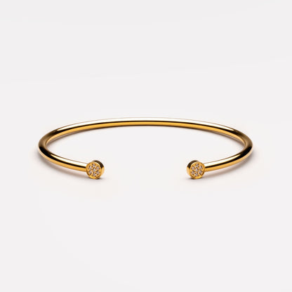 Pavé Disc End Cuff Bracelet — Mirari