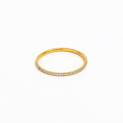 Fine Half-Set Zircon Band Ring — Glimmer