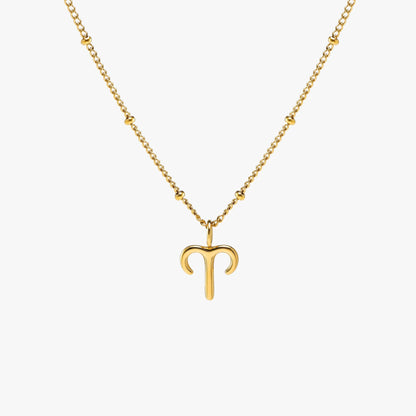 Zodiac Symbol Pendant Necklace, 10 mm