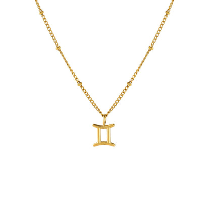 Zodiac Symbol Pendant Necklace, 10 mm