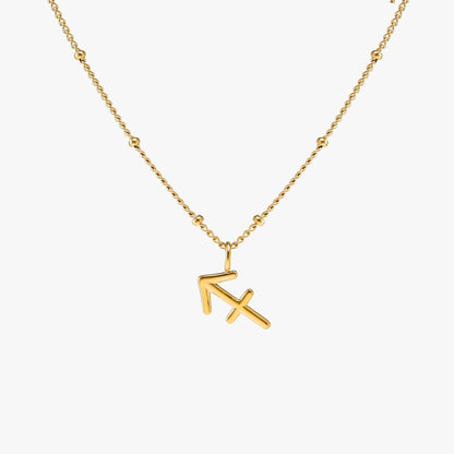 Zodiac Symbol Pendant Necklace, 10 mm