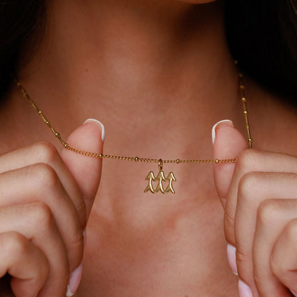 Zodiac Symbol Pendant Necklace, 10 mm