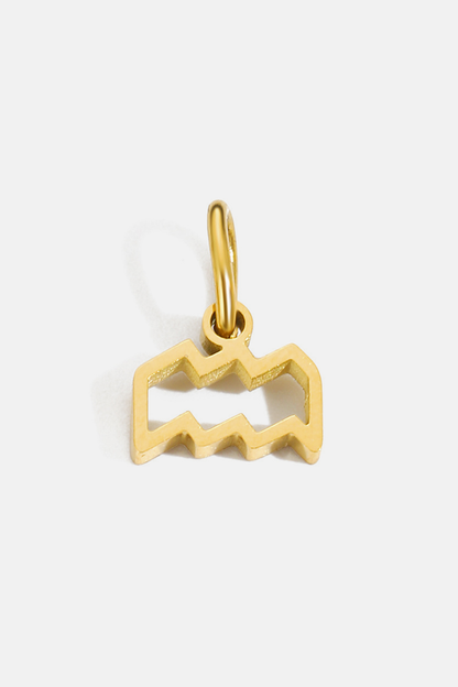 Zodiac Sign Pendant, 7 mm, Gold-Tone Stainless Steel
