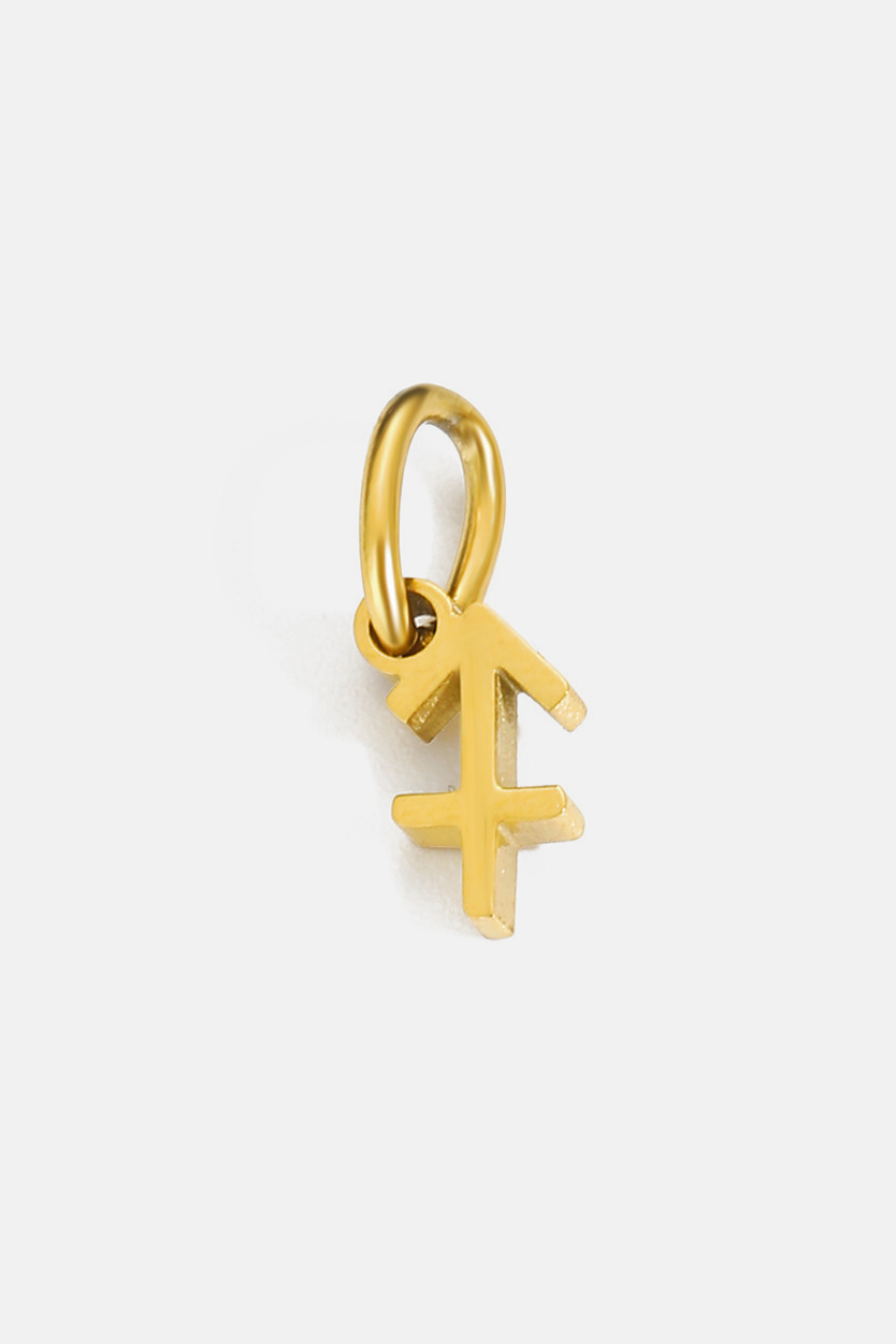 Zodiac Sign Pendant, 7 mm, Gold-Tone Stainless Steel