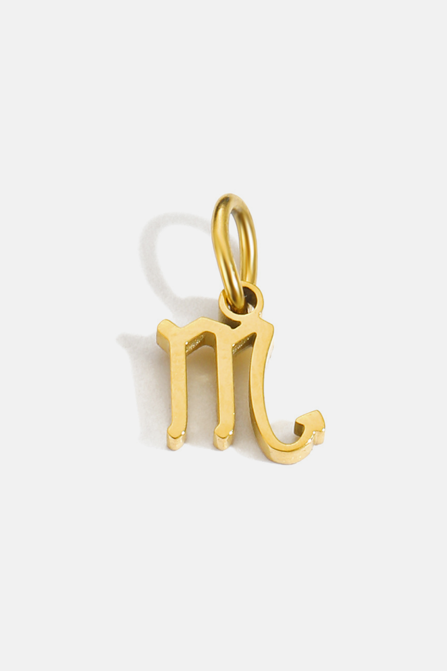 Zodiac Sign Pendant, 7 mm, Gold-Tone Stainless Steel