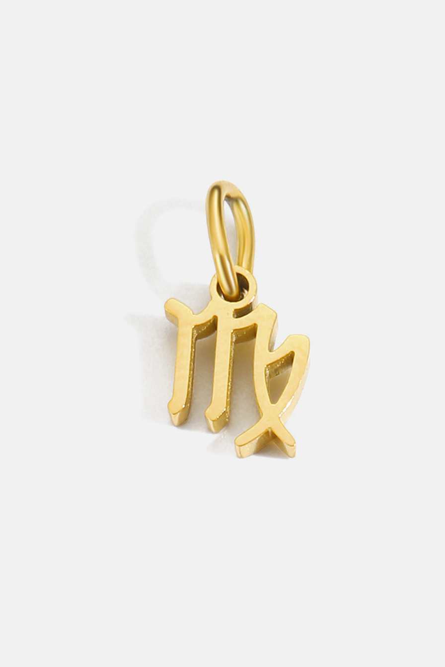 Zodiac Sign Pendant, 7 mm, Gold-Tone Stainless Steel