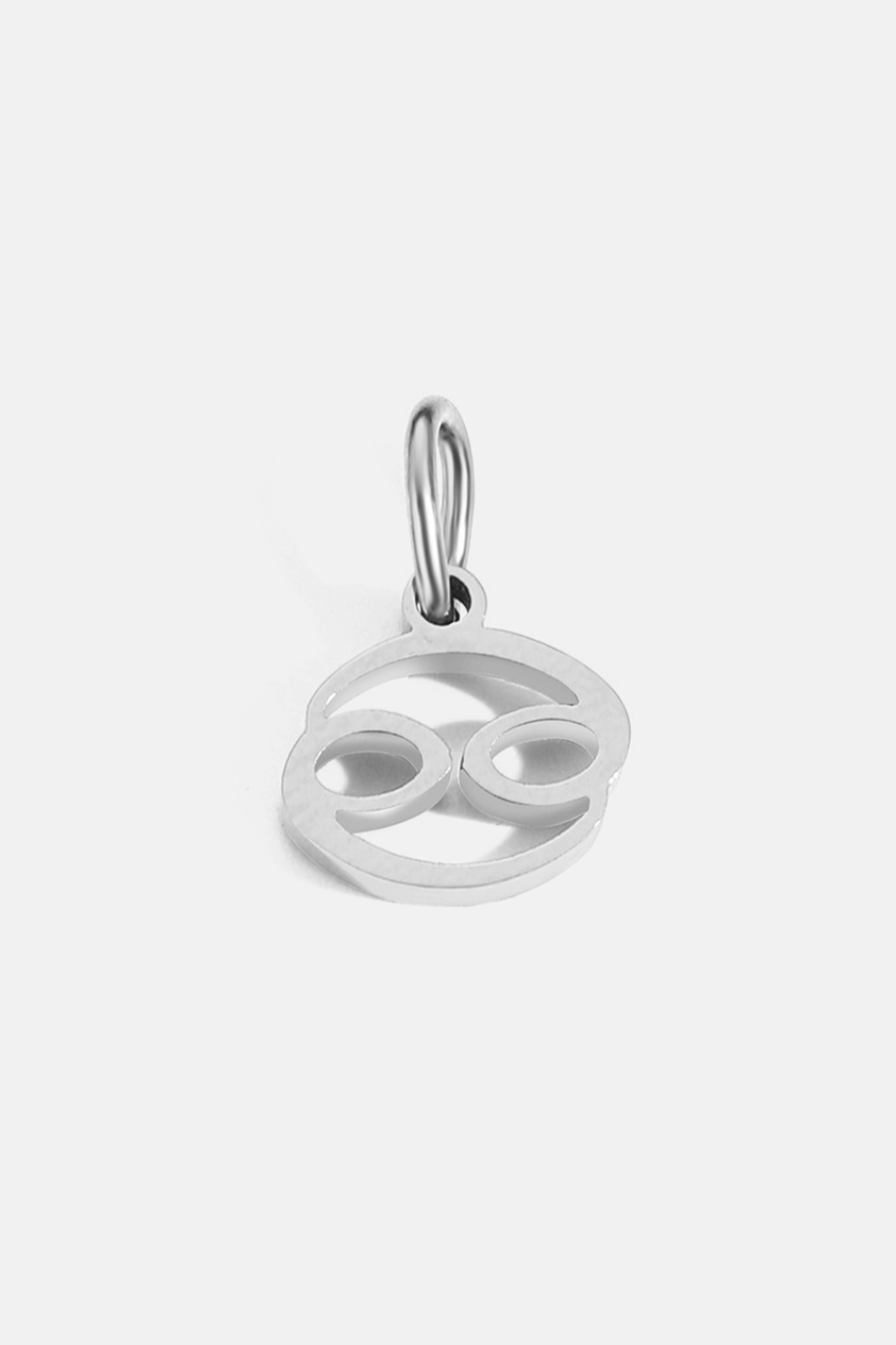 Zodiac Sign Pendant, 7 mm, Silver-Tone Stainless Steel